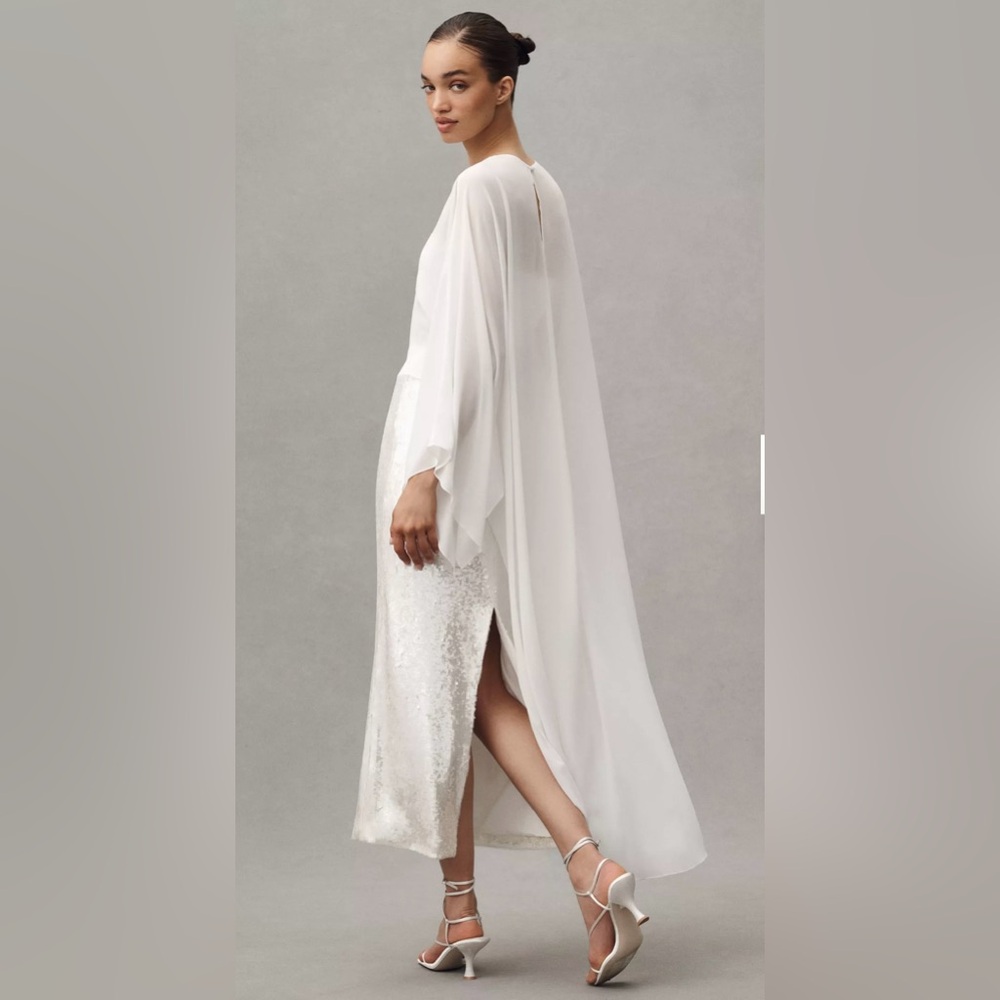 Anthropologie Mare Mare Sheer Cape Sequin Maxi Dress - Picture 5 of 16